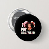 Ich liebe mein Freundin Benutzerdefiniertes schwar Button (Vorne & Hinten)