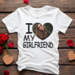 Ich Liebe Mein Freundin Herz Custom Foto T-Shirt<br><div class="desc">Ich Liebe Mein Freundin Herz Custom Foto</div>