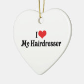 Ich Liebe mein Friseur Ornament (Links)