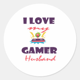 Ich Liebe mein Gamer Husband Funny Gaming T - Shir Runder Aufkleber