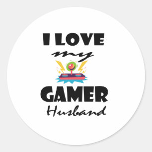 Ich Liebe mein Gamer Husband Funny Gaming T - Shir Runder Aufkleber