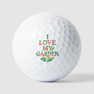 Ich Liebe mein Garten tropische Flora Wasserfarbe Golfball