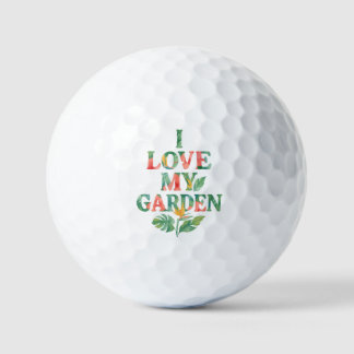 Ich Liebe mein Garten tropische Flora Wasserfarbe Golfball