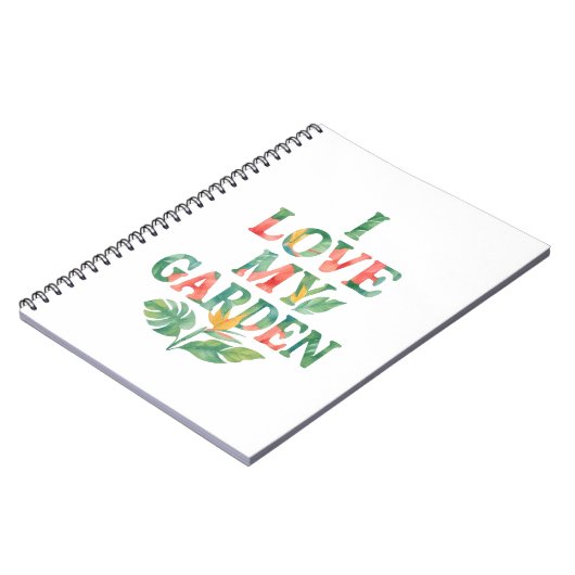 Ich Liebe mein Garten tropische Flora Wasserfarbe Notizblock (Linke Seite)