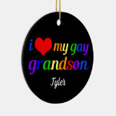 Ich Liebe Mein Gay Grandson Personalisiert Grandma Keramik Ornament (Rechts)