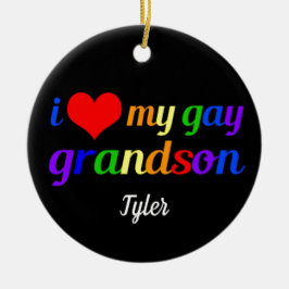 Ich Liebe Mein Gay Grandson Personalisiert Grandma Keramik Ornament