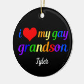 Ich Liebe Mein Gay Grandson Personalisiert Grandma Keramik Ornament (Links)