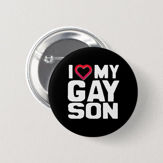Ich Liebe mein Gay Son Button (Vorne & Hinten)