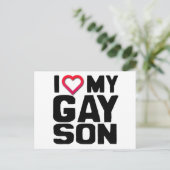Ich Liebe mein Gay Son Postkarte (Stehend Vorderseite)