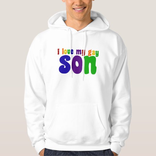 Ich Liebe mein Gay Son Proud LGBTQ Vater oder Mama Hoodie (Vorderseite)