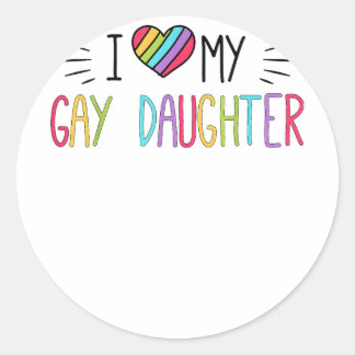 Ich Liebe mein Gay-Tochter LGBT-Geschenk Gay Lesbi Runder Aufkleber