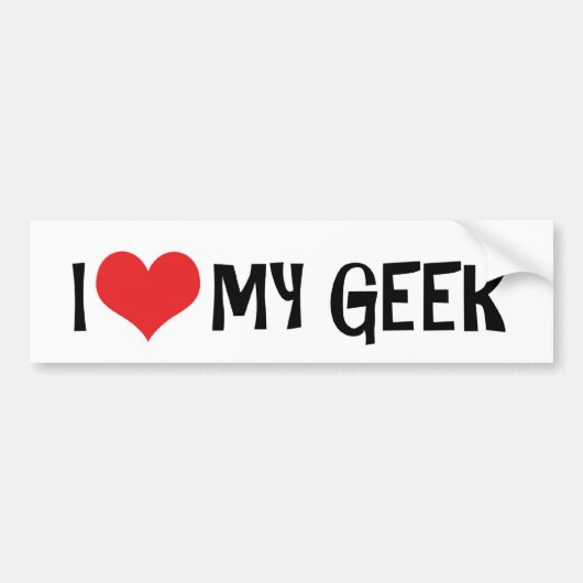 Ich Liebe Mein Geek Autoaufkleber (Vorne)