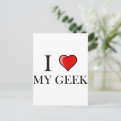 Ich Liebe mein Geek Postkarte (Stehend Vorderseite)