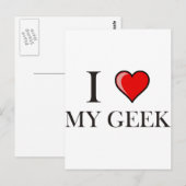 Ich Liebe mein Geek Postkarte (Vorne/Hinten)