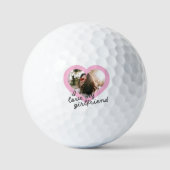Ich Liebe mein Girlfriend Custom Pink Valentines F Golfball (Vorderseite)