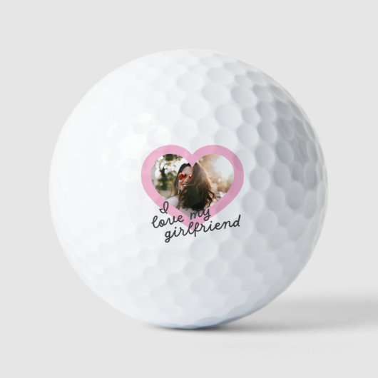 Ich Liebe mein Girlfriend Custom Pink Valentines F Golfball (Vorderseite)