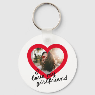 Ich Liebe mein Girlfriend Custom Red Valentines Fo Schlüsselanhänger