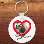 Ich Liebe mein Girlfriend Custom Red Valentines Fo Schlüsselanhänger (Vorderseite)