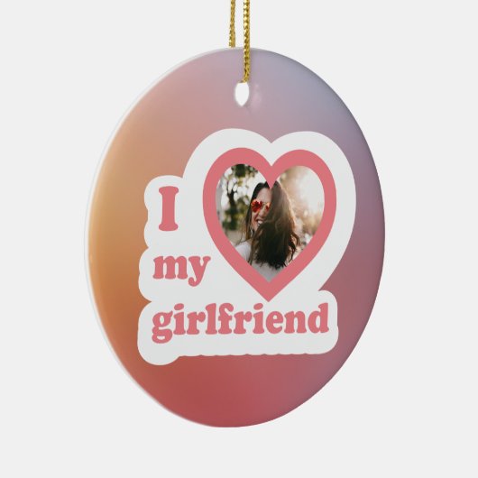 Ich Liebe mein Girlfriend Custom Retro Valentines  Keramik Ornament (Rechts)