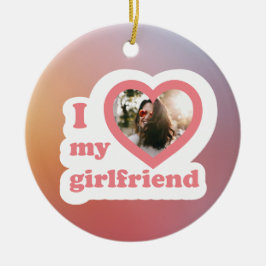 Ich Liebe mein Girlfriend Custom Retro Valentines  Keramik Ornament