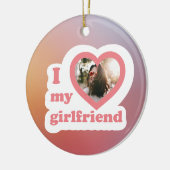 Ich Liebe mein Girlfriend Custom Retro Valentines  Keramik Ornament (Links)