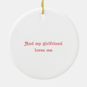 Ich Liebe mein Girlfriend Custom Retro Valentines  Keramik Ornament (Hinten)