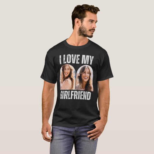 Ich Liebe mein Girlfriend Foto Funny Boyfriend Ges T-Shirt (Vorne ganz)