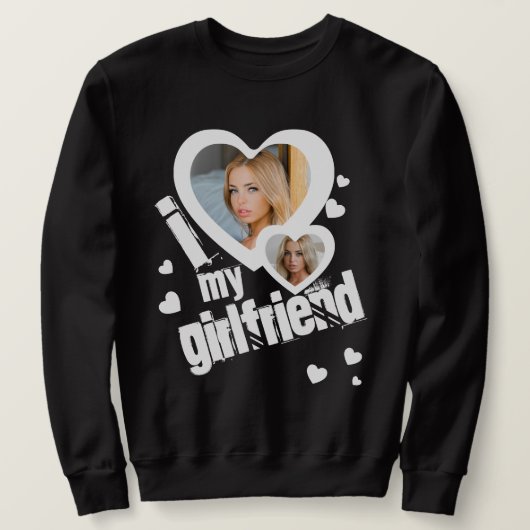 Ich liebe mein Girlfriend Foto Grunge Urban Black Sweatshirt (Design vorne)