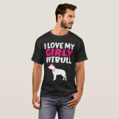 Ich Liebe mein Girly Pitbull-Niedlicher Hund T-Shirt (Vorne ganz)