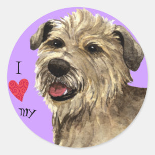 Ich Liebe mein Glen von Imaal Terrier Runder Aufkleber