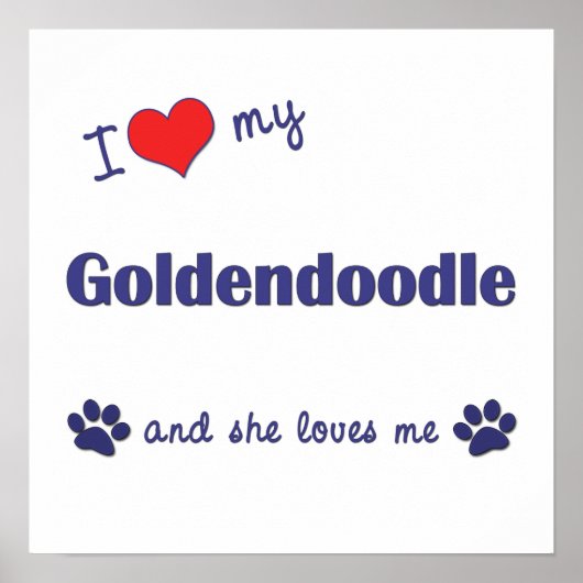 Ich Liebe mein Goldendoodle (weiblicher Hund) Post Poster (Vorne)