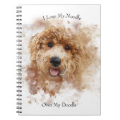 Ich Liebe mein goldenes Doodle Notizblock (Vorderseite)