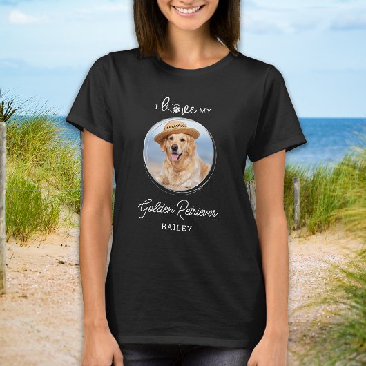Ich Liebe mein goldenes Retriever Custom Pet Hund T-Shirt