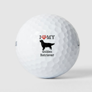 Ich Liebe mein Goldenes Retriever Golfball