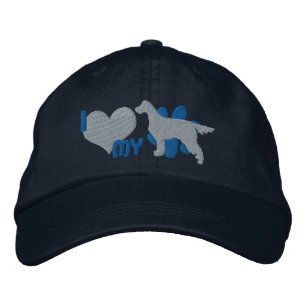Ich Liebe mein Gordon Setter bestickter Hut (blau)