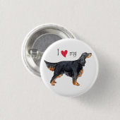 Ich Liebe mein Gordon Setter Button (Vorne & Hinten)