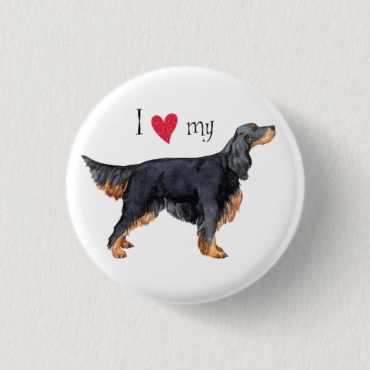 Ich Liebe mein Gordon Setter Button (Vorderseite)