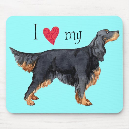 Ich Liebe mein Gordon Setter Mousepad (Vorne)