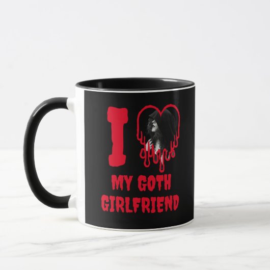 Ich Liebe mein Goth Girlfriend, das Red Heart Foto Tasse (Links)