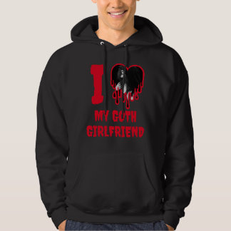 Ich liebe mein Goth-Girlfriend tropfendes rotes He Hoodie