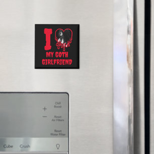 Ich liebe mein Goth-Girlfriend tropfendes rotes He Magnet
