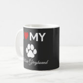 Ich Liebe mein Grauhund-Italienisch-Sondertext Kaffeetasse (Vorderseite Links)