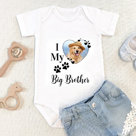 Ich Liebe mein großer Bruder Hund mehr Custom Haus Baby Strampler