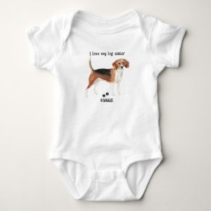 Ich Liebe mein großer Schwesterhund für Baby Strampler