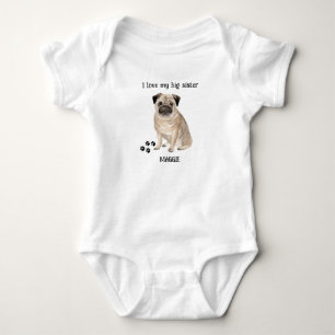 Ich Liebe mein großer Schwesterhund für Baby Strampler