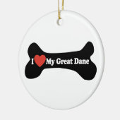 Ich Liebe mein großes Ding - Hundebone Keramikornament (Links)