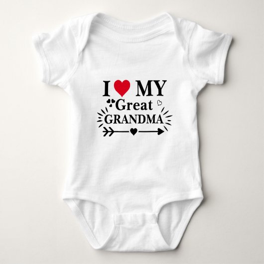 Ich Liebe mein großes Oma Niedliches Geschenk Baby Strampler (Vorderseite)