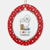 Ich Liebe mein Großhund Bichon Frise Dog Großmutte Keramik Ornament (Links)