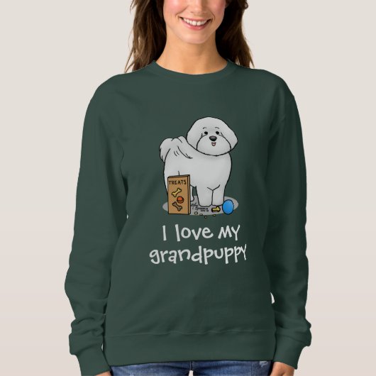 Ich Liebe mein Großhund Bichon Frise Dog Großmutte Sweatshirt (Vorderseite)