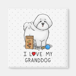 Ich Liebe mein Großhund Bichon Frise Hund - Großel Magnet